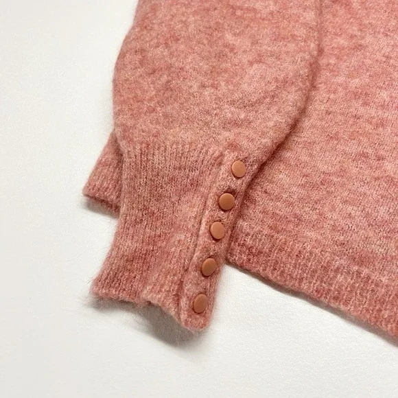 Sezane Louise Sweater Size Small Blush Pink Merino Wool Mohair Blend Luxury - Picture 4 of 10
